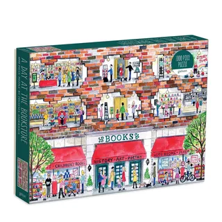 Michael Storrings A Day at the Bookstore 1000 Piece Puzzle from Galison, Multicolour edition – box 1 of 2