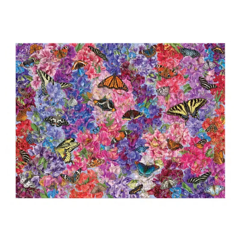 Puzzle Des Papillons dans les Pois Sucrés - Troy Litten - 1000 pièces from Galison – box