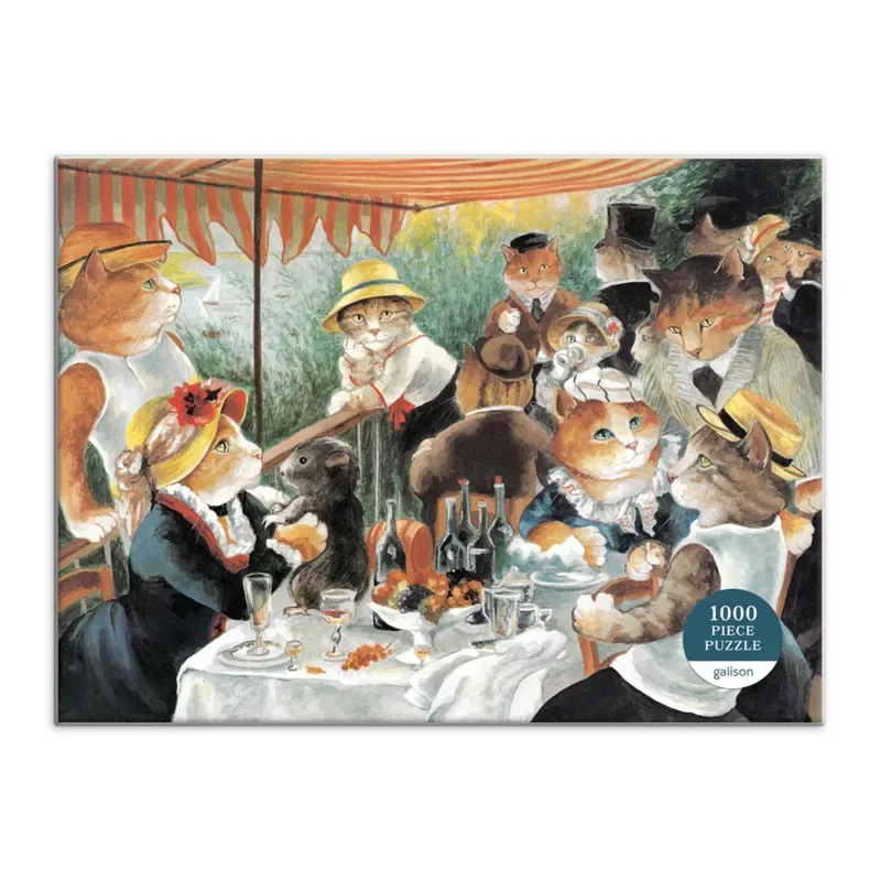 Puzzle Le Déjeuner des Canotiers Meowsterpiece - 1000 Piece Puzzle - 1000 pièces fra Galison – æske