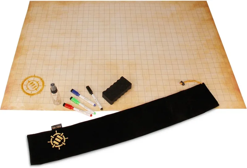 Enhance Gaming Tabletop RPG Grid Mat Campaign Kit fra Geronimo Games, Flerfarvet-udgave – æske