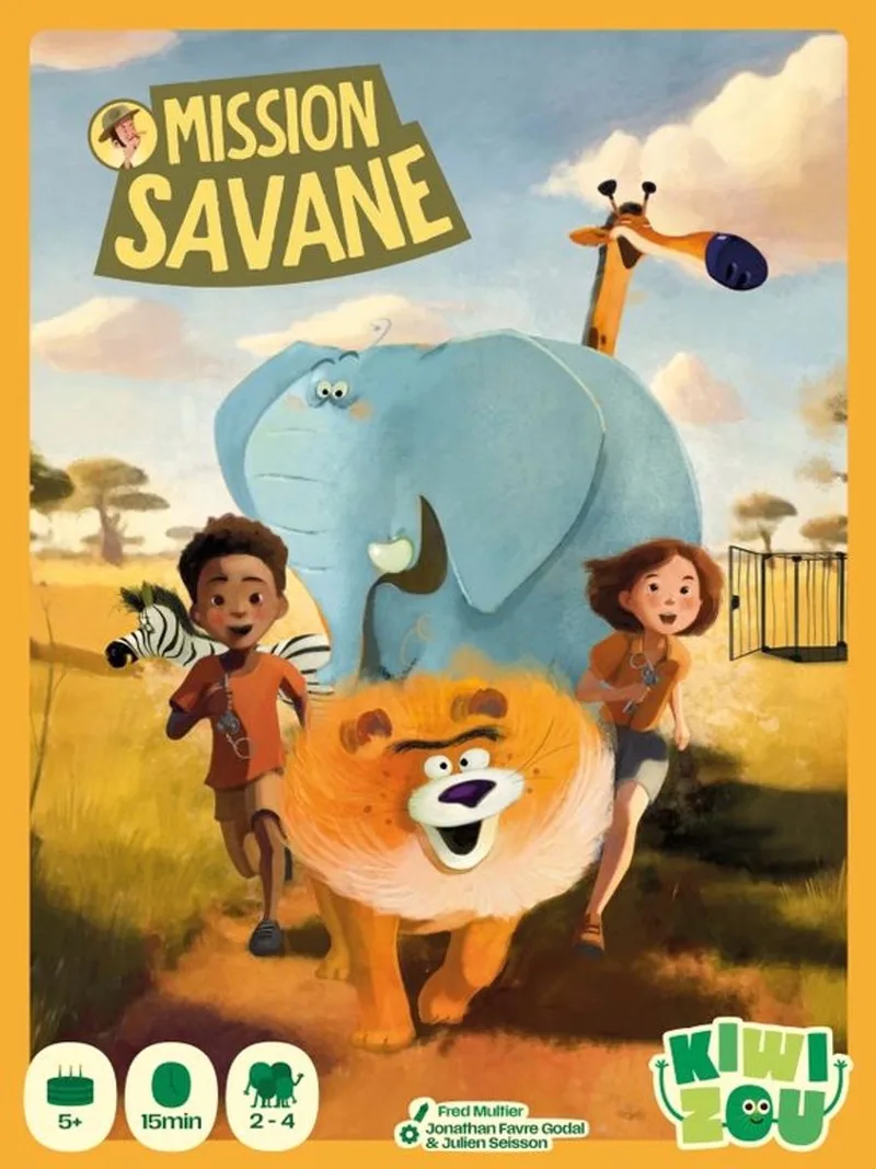 Mission Savane - Geronimo Games - Kiwizou - Kinderspel - vanaf 5 jaar oud - van 1 tot 4 spelers från Geronimo Games – kartong