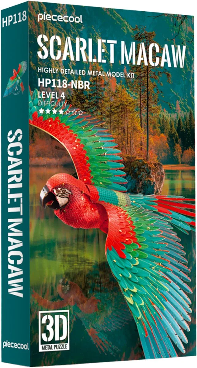 PIECECOOL - Scarlet macaw from Geronimo Games – box