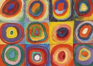 PUZZEL - Interdruk - Kandinsky 1000 Stuk Puzzel: Vierkanten met Cirkels de Geronimo Games – boîte 2 sur 2