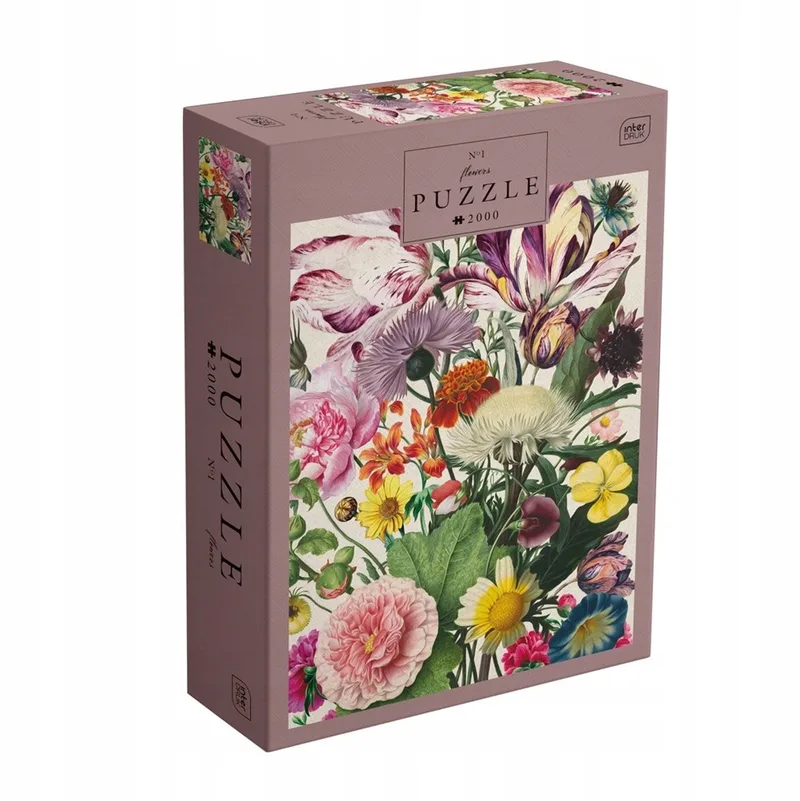 PUZZEL - Interdruk Puzzel Bloemen 2000 stukjes - prachtige natuurlijke decoratie - Puzzle from Geronimo Games – box