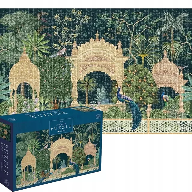 PUZZLE - 1000 STUKJES - Interdruk Puzzel Geheime Tuin van Geronimo Games, editie Blauw – doos