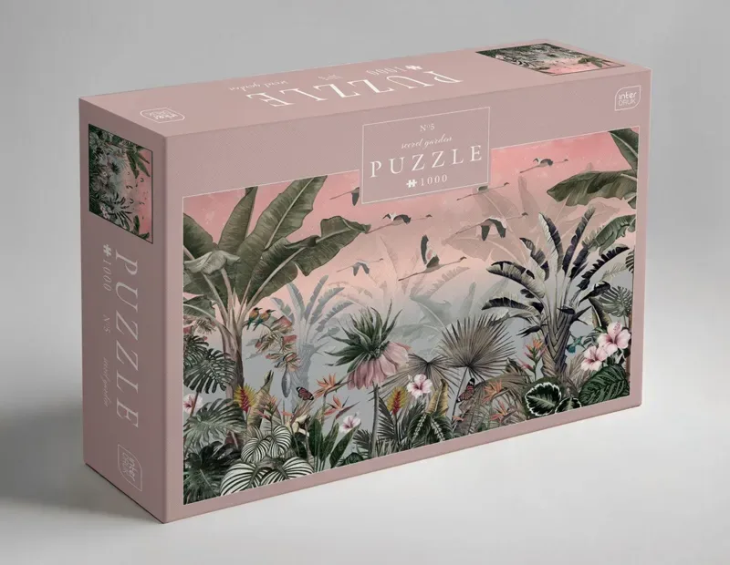 PUZZLE - 1000 STUKJES - Interdruk Puzzel Geheime Tuin von Geronimo Games, Ausgabe Braun – Schachtel 2 von 2