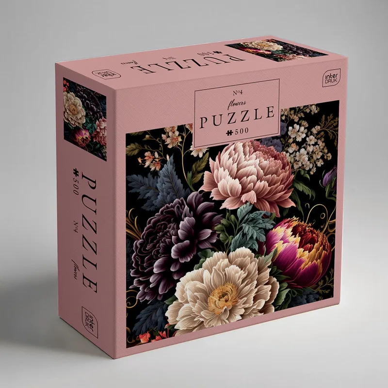 PUZZLE - 500 STUKJES - Interdruk Puzzel Kleurrijke Bloemen de Geronimo Games, édition Kleurrijk – boîte