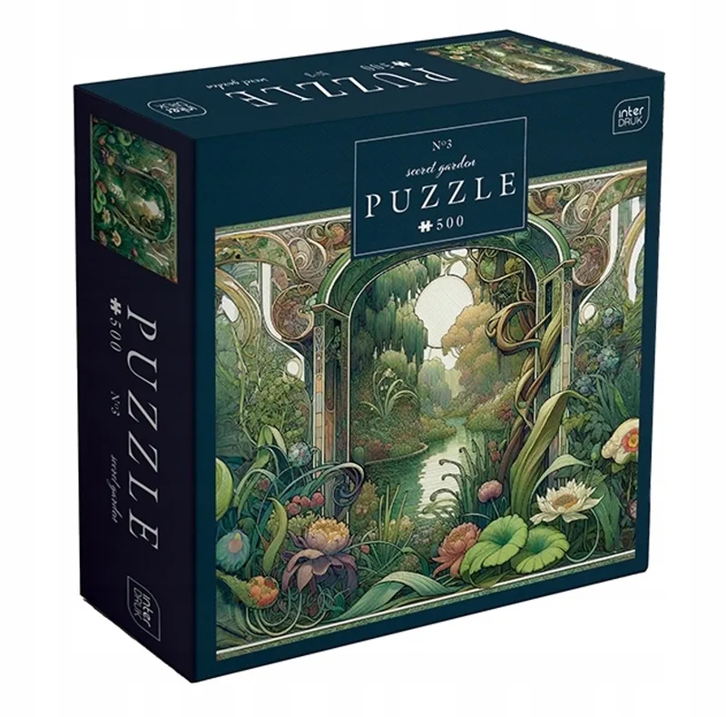 PUZZLE - 500 STUKJES - Interdruk Puzzel Secret Garden 3 de Geronimo Games, édition Marron – boîte