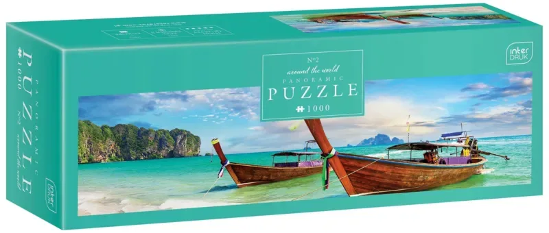 PUZZLE - Interdruk Panorama Puzzle 1000 studies - "Around the World" - INTERDRUK van Geronimo Games, editie Meerkleurig – doos 2 van 2