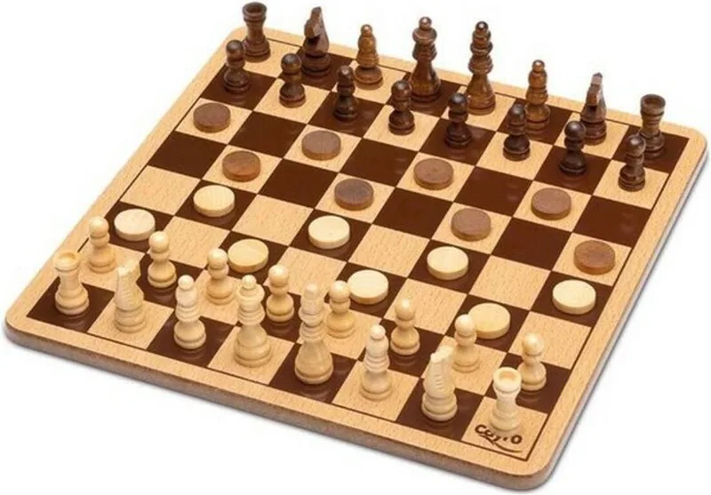 Schaken en Dammen Spelbord Cayro Hout from Geronimo Games – box
