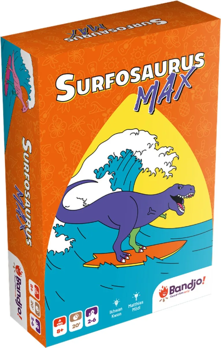 SURFOSAURUS MAX - Geronimo Games - Bandjo - kaartspel - vanaf 8 jaar oud - van 2 tot 8 spelers fra Geronimo Games – æske