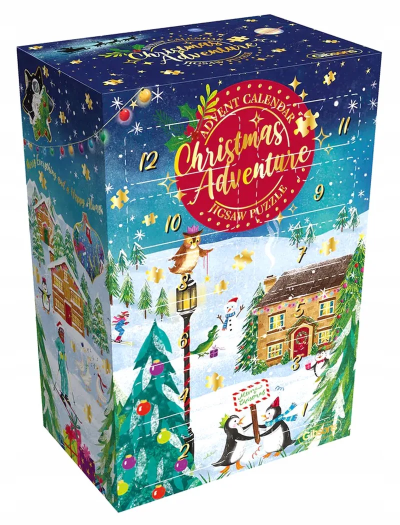 Adventskalender Puzzels - 24 Dagen Kerstpret, 42-60 Stukjes from Gibsons, Multicolour edition – box