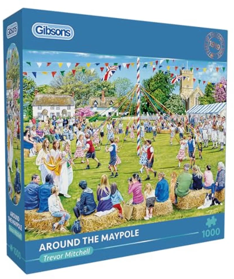 Around the Maypole (door Trevor Mitchell) - 1000 stukjes 49×68cm (b×h) - Legpuzzel voor volwassenen de Gibsons, édition Multicolore – boîte