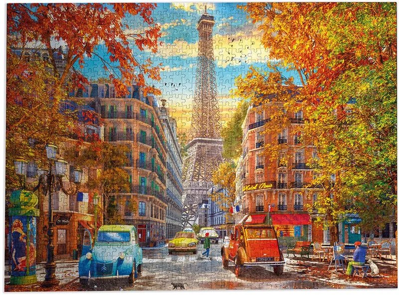 Autumn in Paris (door Dominic Davison) - 1000 stukjes 68×49cm (b×h) - Legpuzzel voor volwassenen from Gibsons, Multicolour edition – box