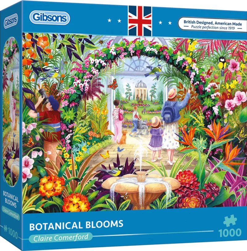 Botanical Blooms (door Claire Comerford) - 1000 stukjes 68×49cm (b×h) - Legpuzzel voor volwassenen van Gibsons, editie Meerkleurig – doos