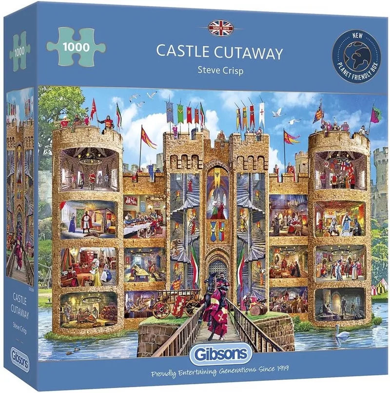 Castle Cutaway Puzzel (1000 stukjes) van Gibsons, editie Meerkleurig – doos