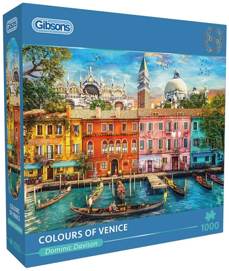 Colours of Venice (door Dominic Davison) - 1000 stukjes 68×49cm (b×h) - Legpuzzel voor volwassenen de Gibsons, édition Multicolore – boîte
