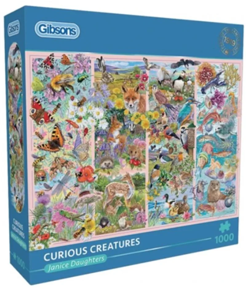 Curious Creatures (door Janice Daughters) - 1000 stukjes 68×49cm (b×h) - Legpuzzel voor volwassenen van Gibsons, editie Meerkleurig – doos