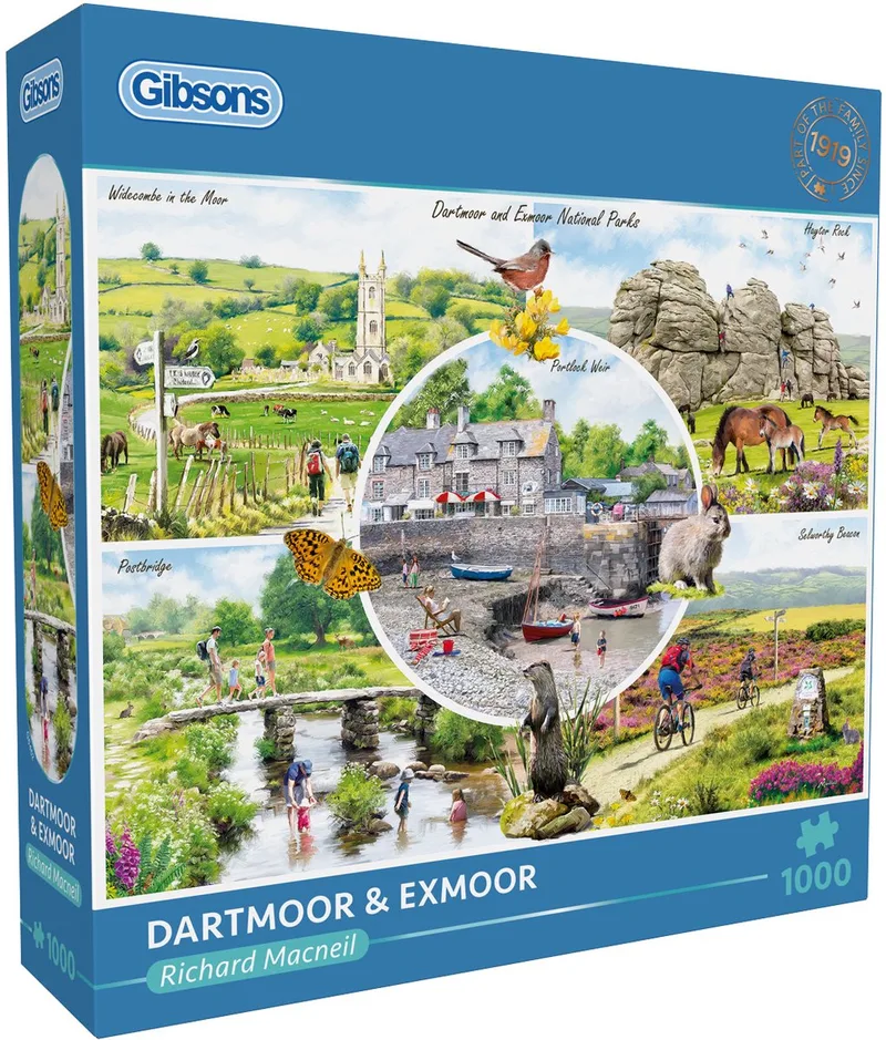 Dartmoor & Exmoor - Richard Macneil - 1000 stukjes - 68×49cm - Legpuzzel voor Volwassenen from Gibsons, Multicolour edition – box