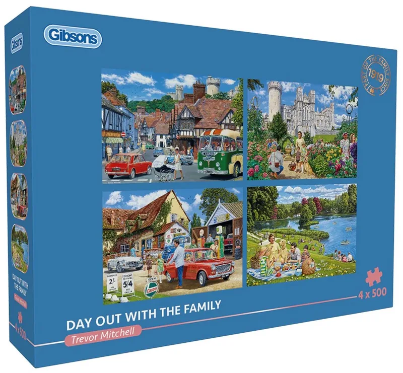Day Out With The Family (door Trevor Mitchell) - 4×500 stukjes 48×34cm (b×h) - Legpuzzel voor volwassenen from Gibsons, Multicolour edition – box