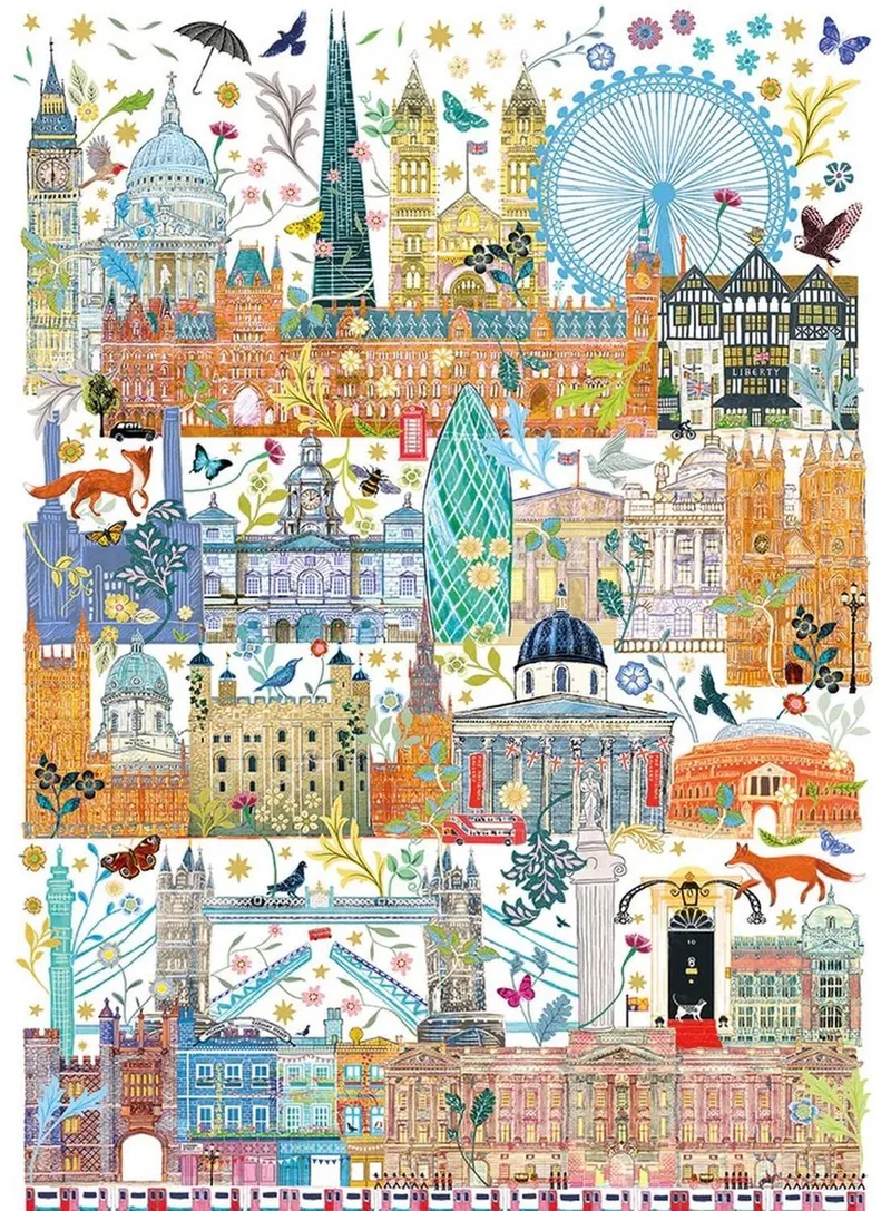 (door Josie Shenoy) - 1000 stukjes 49×68cm (b×h) - Legpuzzel voor volwassenen från Gibsons, utgåva London Skyline – kartong