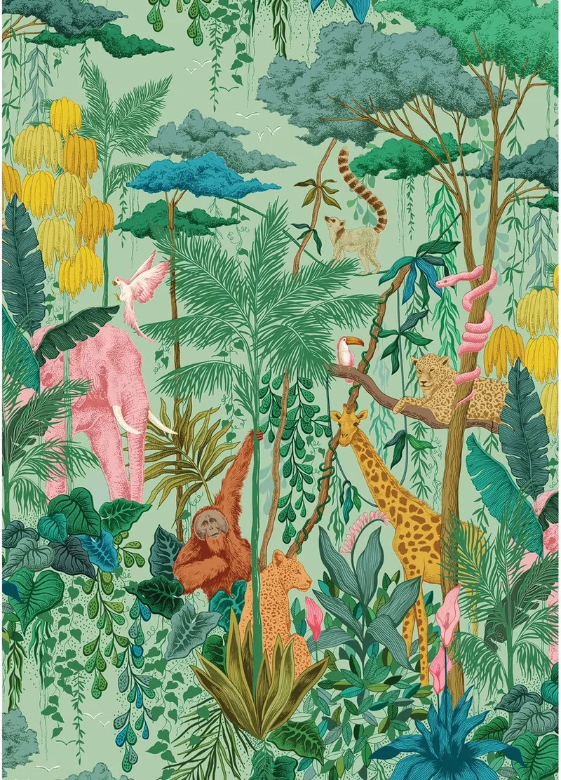 (door The Art File) - 1000 stukjes 48×69cm (b×h) - Legpuzzel voor volwassenen fra Gibsons, Jungle Animals-udgave – æske