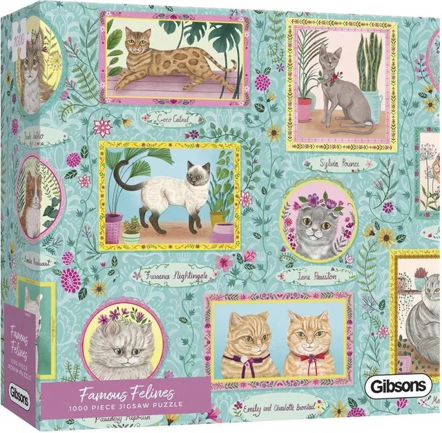 Famous Felines (door Pimlada Phuapradit) - 1000 stukjes 68×49cm (b×h) - Legpuzzels voor volwassenen