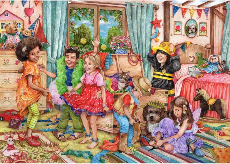 Fancy Dress Fun (door Debbie Cook) - 500 stukjes 48×34cm (b×h) - Legpuzzel voor volwassenen fra Gibsons, Flerfarvet-udgave – æske