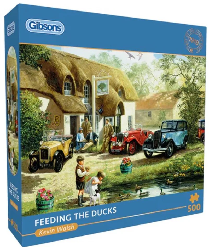 Feeding the Ducks (door Kevin Walsh) - 500 stukjes 48×34cm (b×h) - Legpuzzel voor volwassenen de Gibsons, édition Multicolore – boîte