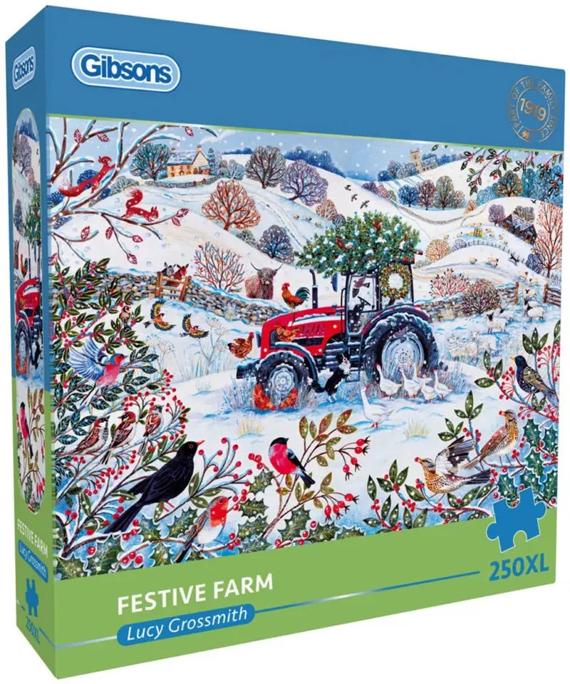 Festive Farm Puzzel 250XL Stukjes from Gibsons, Multicolour edition – box