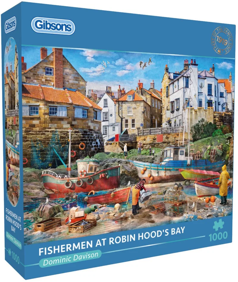 Fishermen at Robin Hood's Bay (1000). van Gibsons, editie Meerkleurig – doos