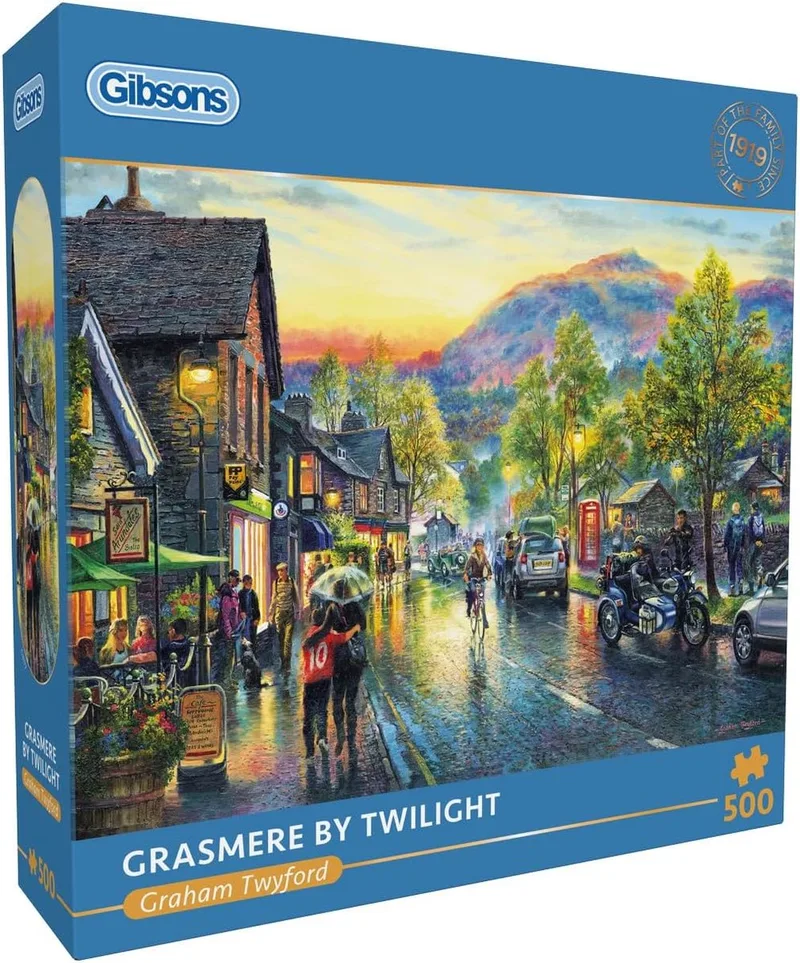 Grasmere in Schemering ("Grasmere by Twilight") - Graham Twyford - 500 stukjes - 48×34cm - Legpuzzel voor Volwassenen van Gibsons, editie Meerkleurig – doos