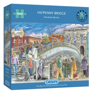 Ha'penny Bridge (door Elizabeth Blustin) - 1000 stukjes 68×49cm (b×h) - Legpuzzel voor volwassenen von Gibsons, Ausgabe Mehrfarbig – Schachtel 2 von 2