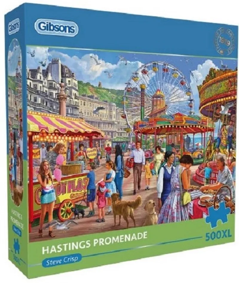 Hastings Promenade (door Steve Crisp) - 500XL stukjes 68×49cm (b×h) - Legpuzzel voor volwassenen von Gibsons, Ausgabe Mehrfarbig – Schachtel