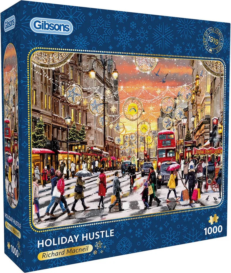Holiday Hustle (door Richard Macneil) - 1000 stukjes 68×49cm (b×h) - Legpuzzel voor volwassenen de Gibsons, édition Multicolore – boîte