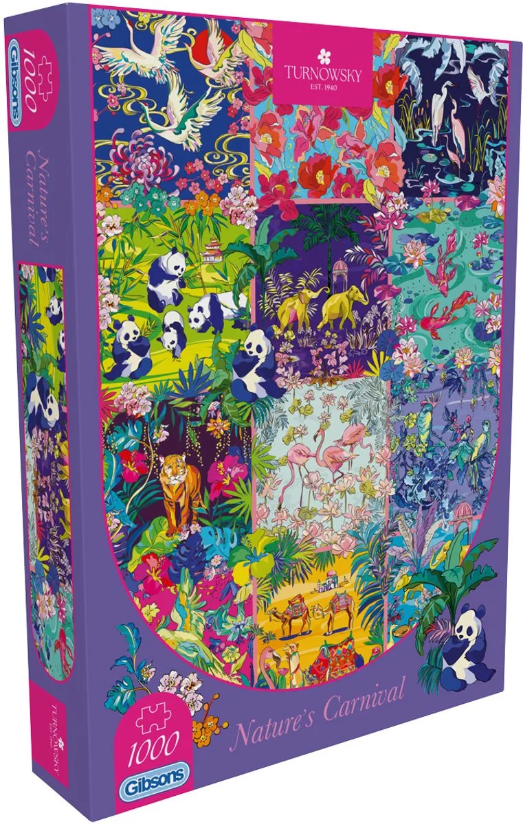 ("HoT: Nature's Carnival") - House of Turnowsky - 1000 stukjes - 49×68cm - Legpuzzel voor Volwassenen fra Gibsons, Carneval der Natuur-udgave – æske