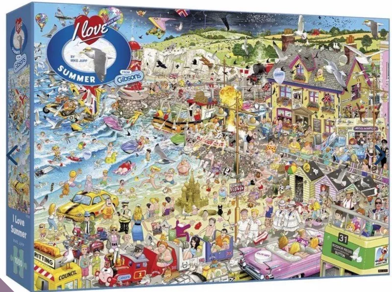 I Love Summer Puzzel (1000 stukjes) van Gibsons, editie Blauw – doos
