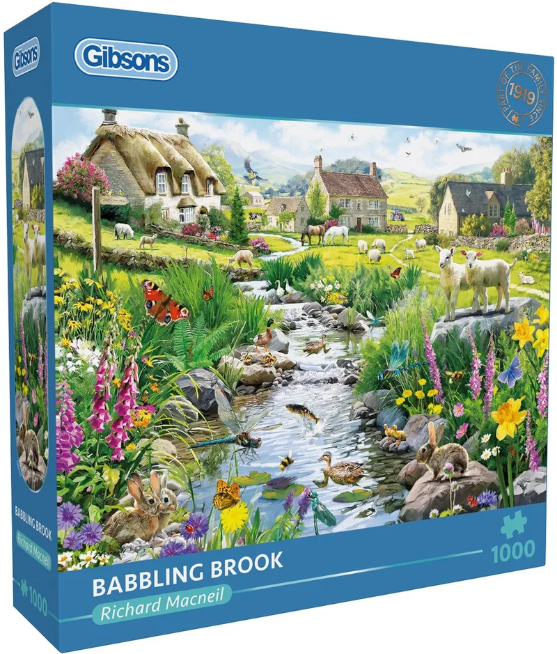 Kabbelend Beekje ("Babbling Brook") - Richard Macneil - 1000 stukjes - 68×49cm - Legpuzzel voor Volwassenen from Gibsons, Multicolour edition – box