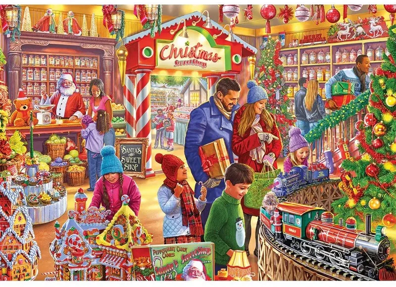 kerst puzzel Santa's Sweetshop 250XL - extra grote stukken. von Gibsons, Ausgabe Mehrfarbig – Schachtel