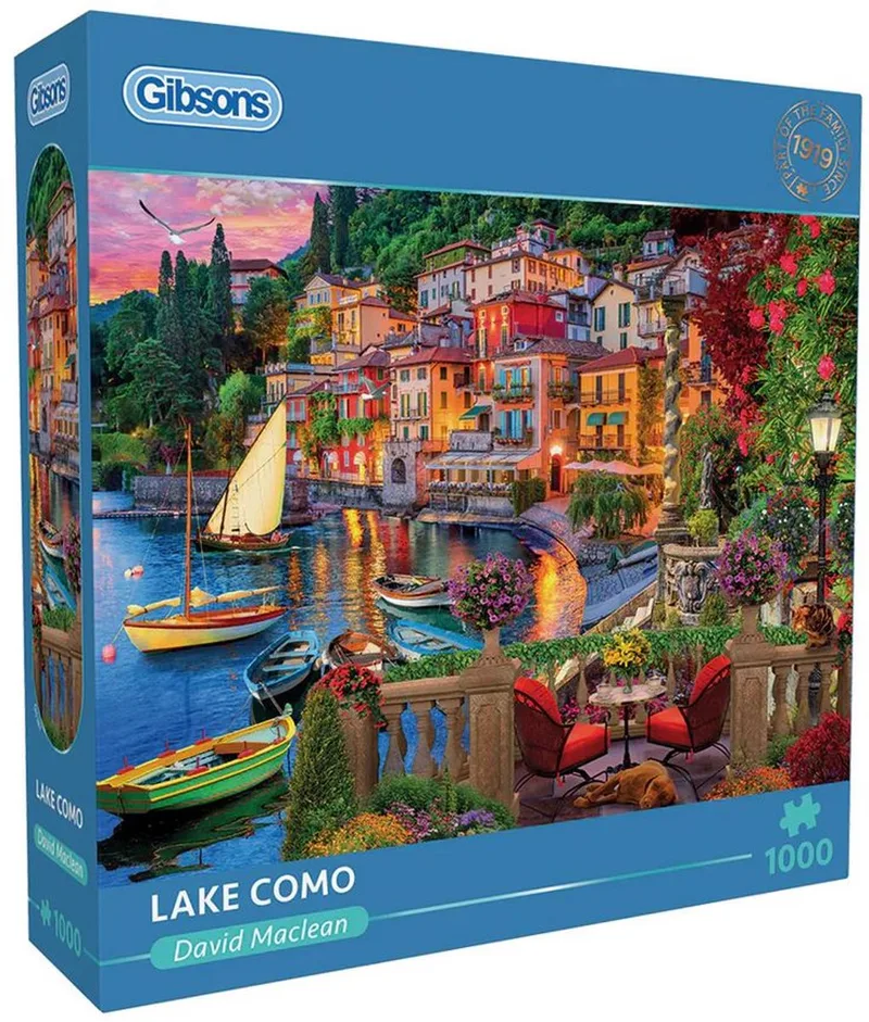 Lake Como (door David Maclean) - 1000 stukjes 68×49cm (b×h) - Legpuzzel voor volwassenen from Gibsons, Multicolour edition – box