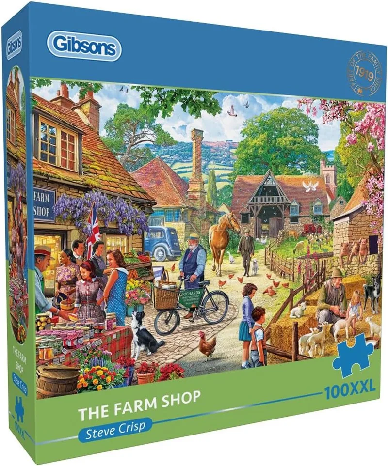 legpuzzel The Farm Shop 100XXL stukjes kleurrijk speelgoed. van Gibsons, editie Meerkleurig – doos