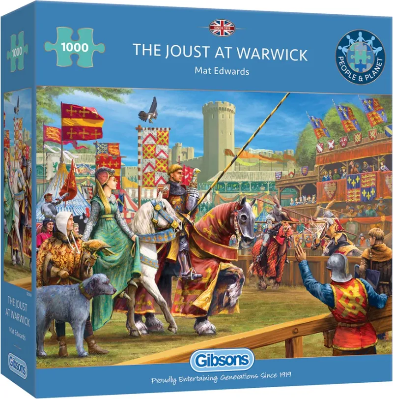 legpuzzel The Joust at Warwick - 1000 stukjes puzzelplezier. van Gibsons, editie Meerkleurig – doos