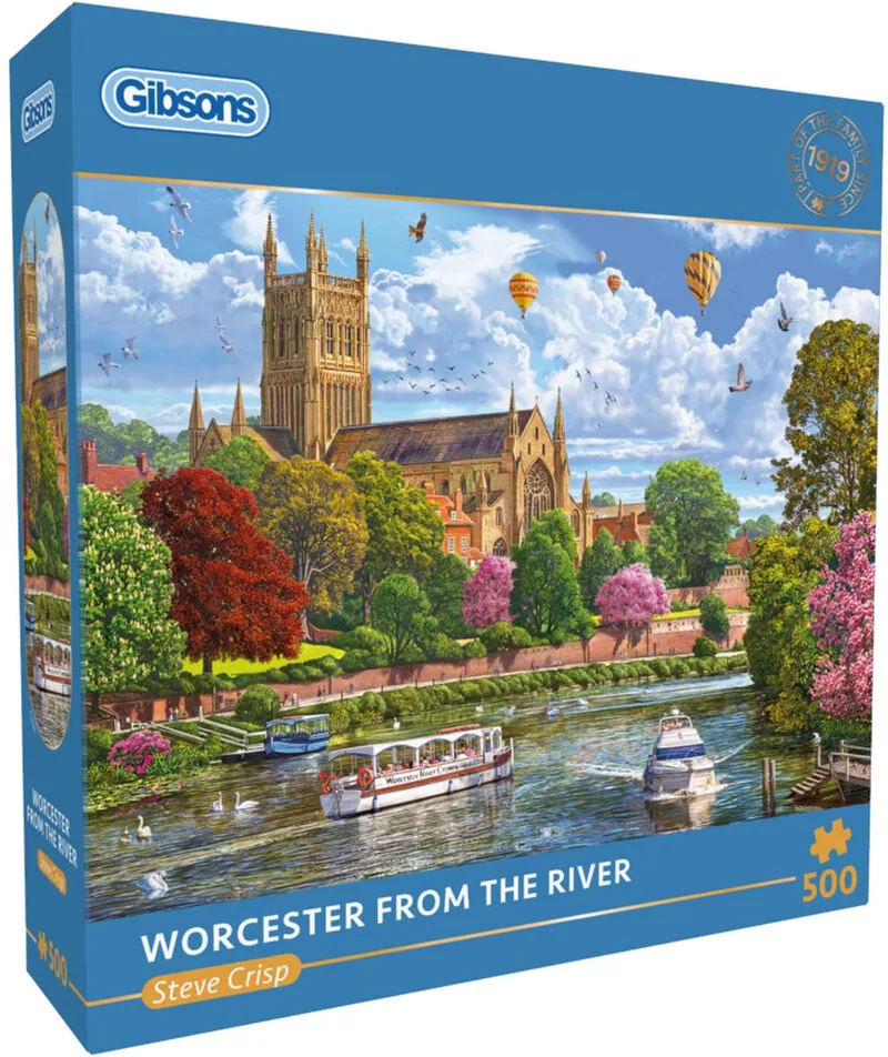legpuzzel Worcester from the River 500 stukjes premium karton. van Gibsons, editie Meerkleurig – doos