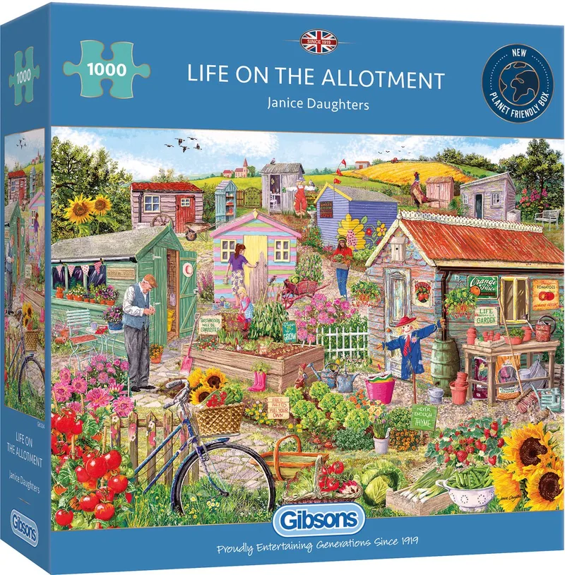 Life on the Allotment (door Janice Daughters) - 1000 stukjes 68×49cm (b×h) - Legpuzzel voor volwassenen van Gibsons, editie Meerkleurig – doos