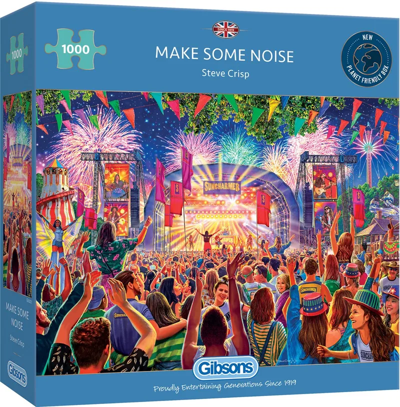 Make Some Noise (door Steve Crisp) - 1000 stukjes 68×49cm (b×h) - Legpuzzel voor volwassenen de Gibsons, édition Multicolore – boîte
