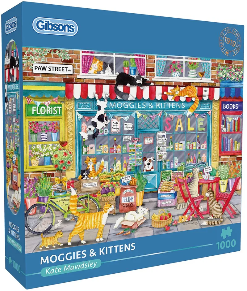 Moggies & Kittens (door Kate Mawdsley) - 1000 stukjes 68×49cm (b×h) - Legpuzzel voor volwassenen from Gibsons, Multicolour edition – box
