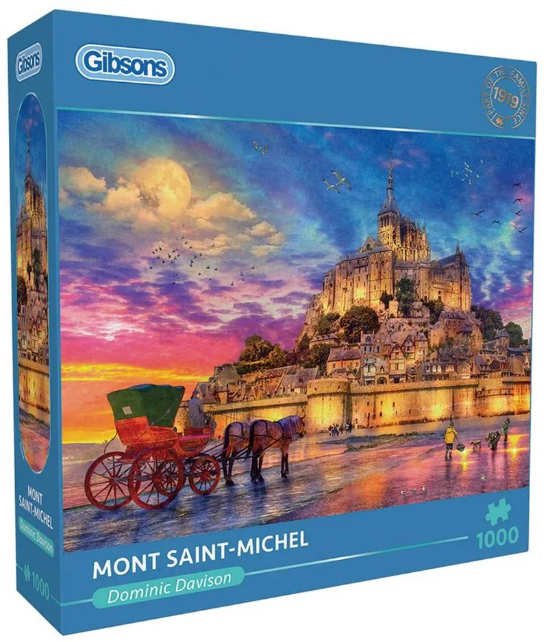 Mont Saint-Michel (door Dominic Davison) - 1000 stukjes 68×49cm (b×h) - Legpuzzel voor volwassenen from Gibsons, Multicolour edition – box