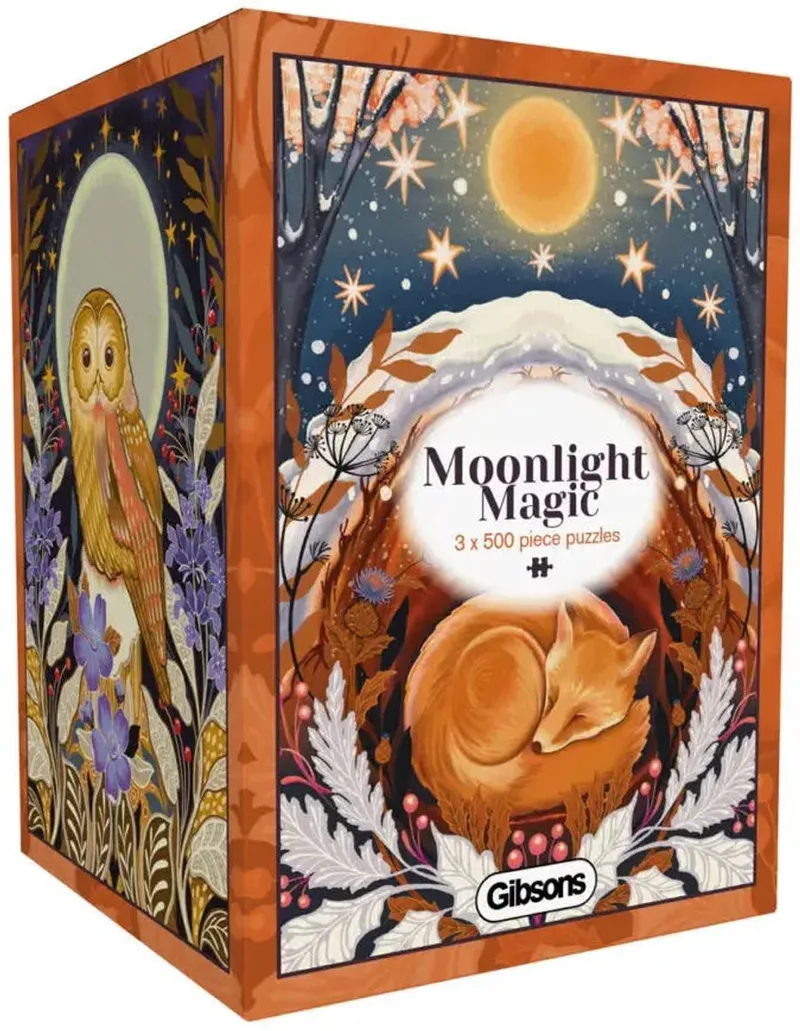 Moonlight Magic Puzzel 3 x 500 Stukjes from Gibsons, Multicolour edition – box