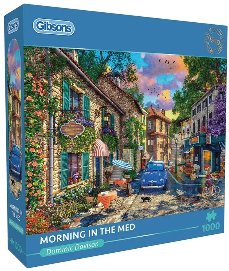 Morning in the Med (door Dominic Davison) - 1000 stukjes 68×49cm (b×h) - Legpuzzel voor volwassenen from Gibsons, Multicolour edition – box