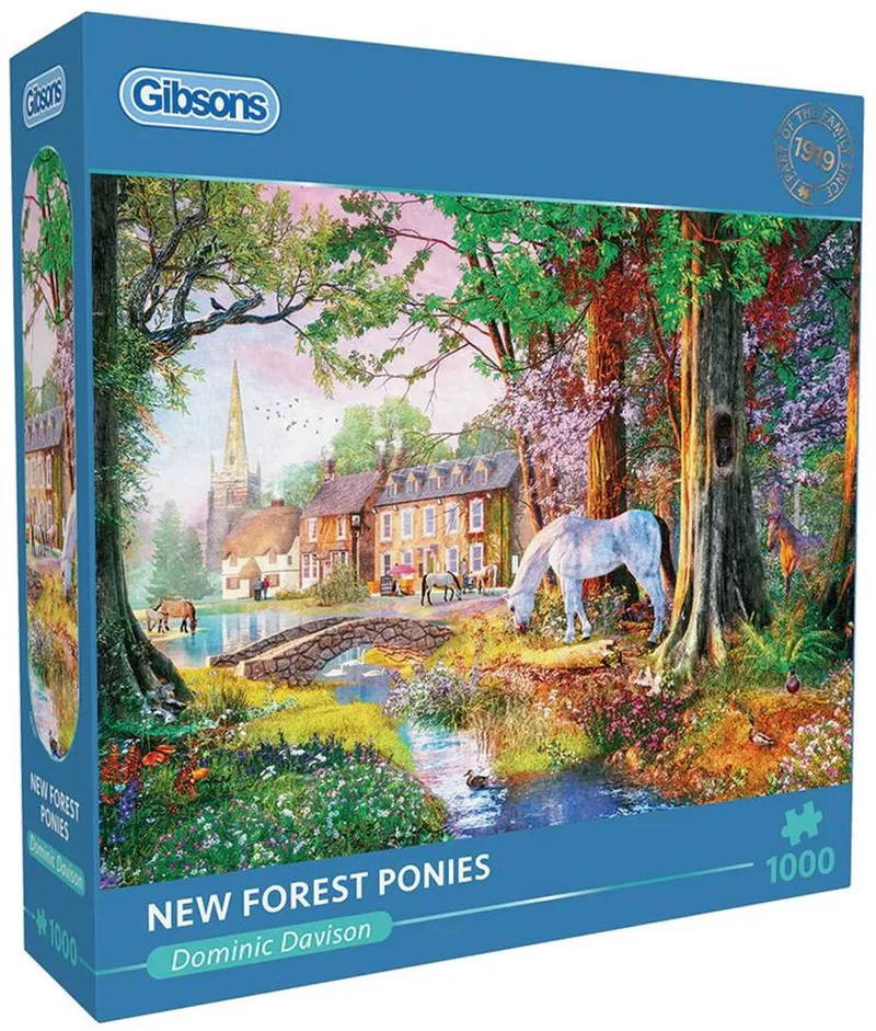 New Forest Ponies (door Dominic Davison) - 1000 stukjes 68×49cm (b×h) - Legpuzzel voor volwassenen from Gibsons, Multicolour edition – box